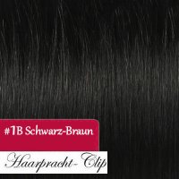 Clip in Extensions Echthaar - 160g 66cm 1B Schwarz/Braun