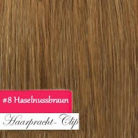 Clip in Extensions Echthaar 280g, 60 cm Haarverlngerung#8 Haselnussbraun