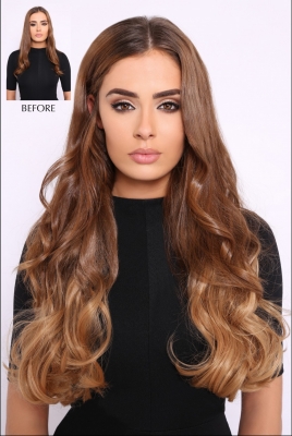 Clip in Extensions Echthaar 280g Set OmbreChocolate Light #T4-18