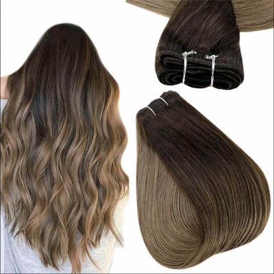 Tresse Remyhaar 100g Ombre Darkbrown - Choclate 2-8 in 50cm