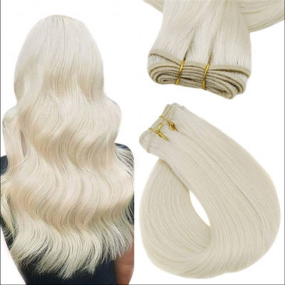 Tresse Remyhaar 100g Platinblond 60 in 50cm - doppelt vernht.