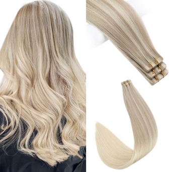 Tape Extensions - Echthaar Balayage Blond Mix 18-22-60 40x Tape on Extensions