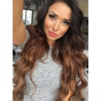 Clip in Extensions Echthaar 280g Set OmbreChocolate Light #T4-18