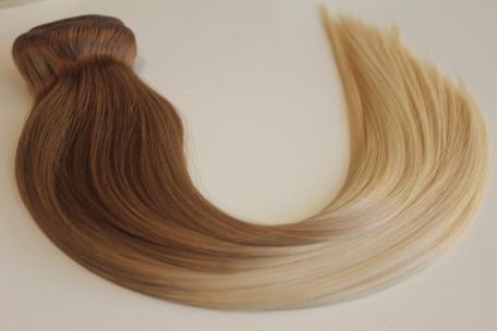 Clip in Extensions Echthaar Set Ombre Lightbrown-Blond #8/613 160g