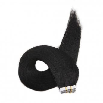 Tape Echthaar Extensions #1 Schwarz 20x Tape Extensions 50g